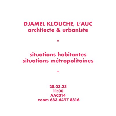 Lecture by Djamel Klouche