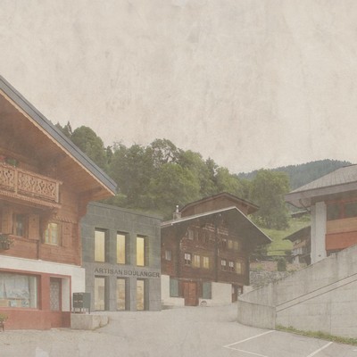 Perspective extérieur - place du village