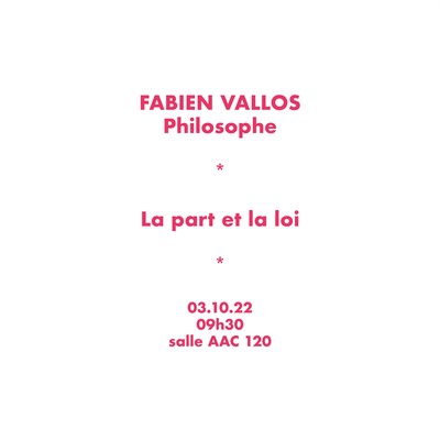 Conférence de Fabien Vallos